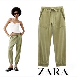 ZARA Women | Khaki Olive| Joggers with Pockets